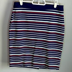 Reitmans Striped Stretchy Cotton Unlined Pencil Skirt Womens Size 6